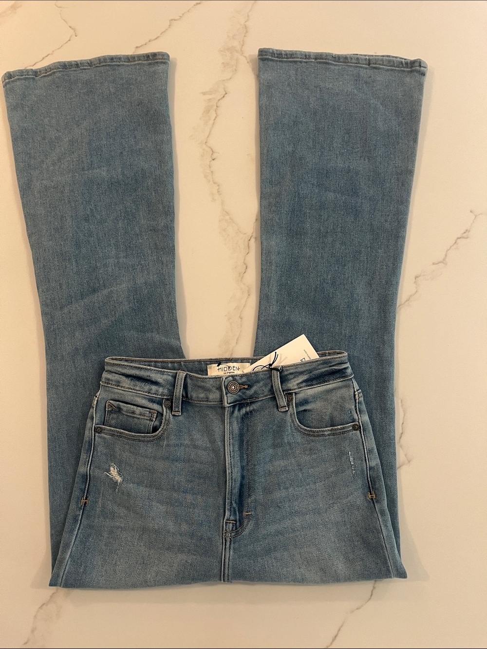 Hidden NEW The Happi Distressed Stretch Flare Jeans 27 - Picture 6 of 9